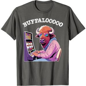 Lucky Buffalo Casino Slot Machine BUFFALOOOOO Gambling T-Shirt, XL
