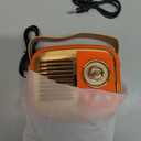 Retro Bluetooth Speaker, Vintage Wireless Speaker,Portable Mini Radio Old Fashion Style for Room Decor Kitchen Desk Bedroom Office,Supports TWS Pairing for iPhone,Android Devices (Orange)