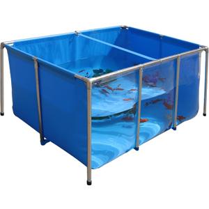 PVC KOI Aquarium Tank, Temporary Fish Tank with Clear Viewing Panel, KOI/Goldfish Pond with 304SS Frame & Drain Valve(59.0" L*31.5" W*27.6" H, About 200Gal Water Capacity)