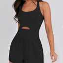 Caracilia Women's Workout Athletic Romper Summer Sets Short Jumpsuits Onesie Running Outfits Exercise Gym 2026 Trendy Clothes (Black, M)