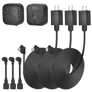 3Pack 16.4ft/5m Power Cable with Adapter for Blink Outdoor 4 (4th Gen), Blink Outdoor/Indoor (3rd Gen)&Blink XT/XT2, Weatherproof Outdoor Extension Cable with Extra Micro USB Adapter for Blink Camera