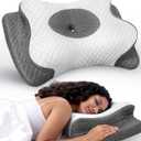 No More Aches Neck Pillow for Pain Relief, Adjustable Cervical Pillow for Neck Support with Armrest,Odorless Ergonomic Contour Memory Foam Pillows,Orthopedic Bed Pillow for Side Back Stomach LightGrey