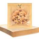 Foranda Cookie Packaging Bags with Seal, 5.7x6.5 Inch Paper Bakery Bags with Window, Heat Sealable & Grease Resistant To Go Bake Sale Sleeves for Treat, Donut, Cake Slice, Scone, Brownie