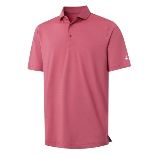 MICHEL ROUEN Men's Polo Shirts Short Sleeve Dry Fit Performance Athletic Casual Pinstriped Golf Shirts for Men, M MICHEL ROUEN Men's Polo Shirts Short Sleeve Dry Fit Performance Athletic Casual Pinstriped Golf Shirts for Men, M