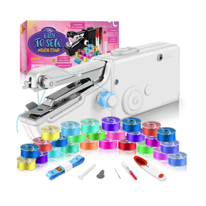 35PCS Accessories Automatic Handheld Sewing Machine, Mini Sewing Machine for Beginners & Adults, Easy to Use and Fast Stitch Suitable for DIY, Clothes, Home, Travel