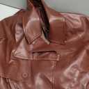 NIFTRIRY Women Leather Jackets Vintage Slim Fit Coat with Belt Fashion Clothes Fall Outfits 2025 (Small, Red)