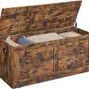 VASAGLE Storage Chest, Storage Trunk with 2 Safety Hinges, Storage Bench, Shoe Bench, Farmhouse Style, 15.7 x 39.4 x 18.3 Inches, for Entryway, Bedroom, Living Room, Rustic Brown ULSB164K01