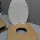 Mayfair Cassel Slow Close Toilet Seat, Easy Clean, Non Slip Premium Wood Seat, Easy Install, Made in USA, Elongated, White