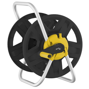 Water Hose Reel Cart, Holds 60-80 Ft of 5/8 Inch Hose, Yellow Wall Mounted Garden Hose Cart, Portable Hose Reel for Convenient Storage and Watering