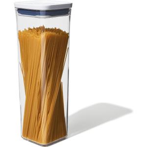 OXO Good Grips POP Container - Airtight Food Storage - Small Square Tall 2.3 Qt Ideal for Spaghetti, Linguini and Lasagna (White)