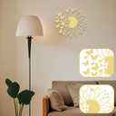 Heoclao Sunflower Metal Wall Art, Gold Sunflower Wall Decor, Metal Floral Wall Sculpture for Home Office Garden Outdoor