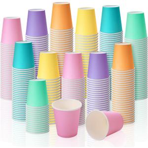 Sawysine 5 oz Disposable Paper Bathroom Cups, 300 Count Mouthwash Rinse Cups, Thick & Leak-resistant Mini Cup for Hot/cold Water, Coffee, Juice, Espresso & Parties(Fresh Classic Style)