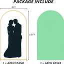Arch Backdrop Stand and Cover Set, 7.2FT Metal Photo Balloon Arch Backdrop Stand for Wedding Birthday Party Baby Shower Ceremony Graduation Decoration, Green