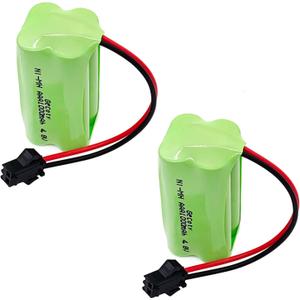 4.8v Battery Pack, 2Pcs 1000mAh NiMH AAA (not AA) Rechargeable RC Battery with SM Plug for Trucks RC Cars Robots Power Tools
