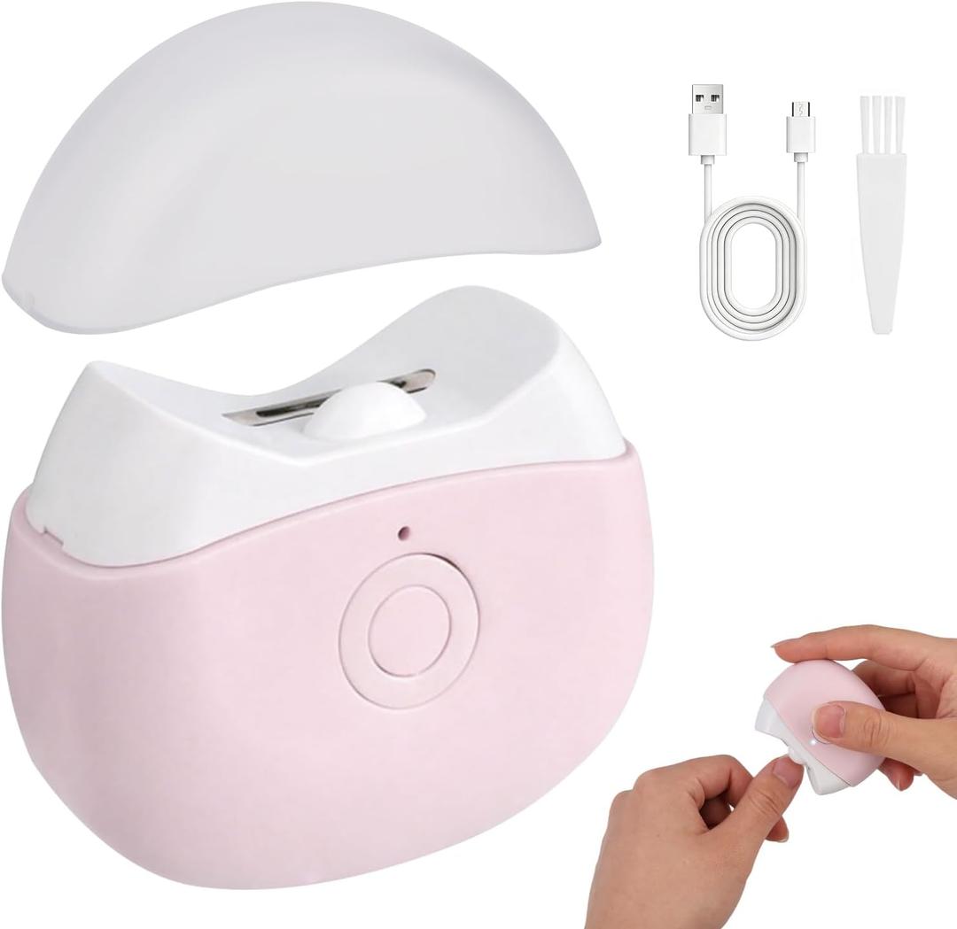 2026 New Electric Nail Clippers, Automatic Nail Trimmer with LED Light & 2 Speeds - Safe Portable Nail Cutter for Baby Kids Adult Seniors, Portable for Home Travel (Pink)