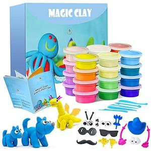 Modeling Clay Kit - 24 Colors Air Dry Clay DIY Molding Clay with Tools, Kids Art Crafts Gift for Boys & Girls Age 3-12 Year Olds