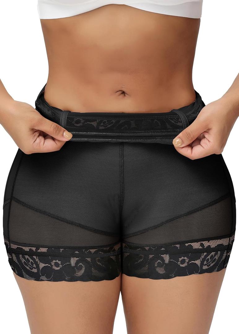 SHAPSHE Butt Lifting Shapewear for Women Tummy Control Body Shaper Shorts Slimmer Flat Tummy Butt Shaper Panties (XX-Large, Black)