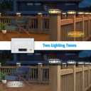 JOFIOS Post Cap Lights Outdoor 12pack, Black Deck Fence Post Lights Solar Powered with 16LEDS 2 Lighting Modes, 4x4/5x5/6x6 Waterproof Fence Post Solar Lights for Garden Patio Porch Backyard