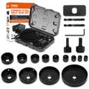 KATA Hole Saw Kit, 18 Pieces Hole Saw Set with 3/4"-5"(19-127mm) Saw Blade, 2 Mandrels, 2 Drill Bits, 1 Installation Plate, 1 Hex Key with Case, Ideal for Soft Wood, Plywood, Drywall, PVC