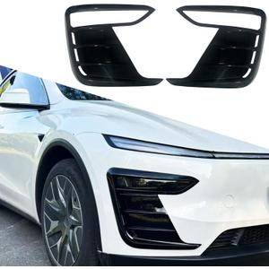 yhcdsea for 2025 2026 Tesla Model Y Juniper Front Fog Light Cover Trim Eyebrow Frame Decorative Accessories (Juniper-Glossy Black)