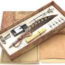Antique Two-Color Feather Pen Quill Pen Dip Pen With Envelope Writing Paper Calligraphy Pen and Ink Set(pheasant)