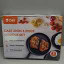 Cast Iron Skillet 3-Piece Set, 6", 8", 10" Frying Pans, Heavy-Duty Pre-Seasoned Pan Cookware Set, For Frying, Saute, Cooking, Pizza & More, Black