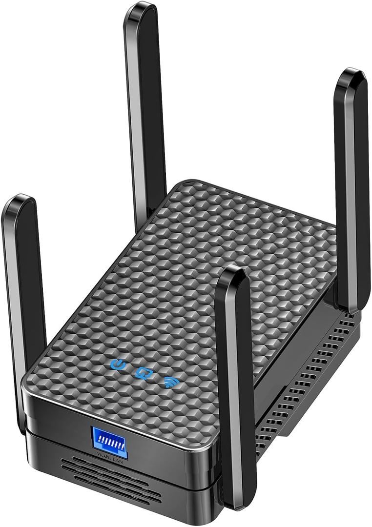 2026 WiFi 6 Extender Signal Booster, Longest Range up to 19980 sq.ft for Home, AX3000 Dual Band WiFi Repeater, Wireless Internet Extender with Gigabit Ethernet Port, 10X Faster Access Point, Onemesh Black Glossy)