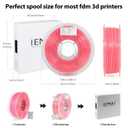 IEMAI Transparent PLA Filament 1.75mm, Clear Glitter Rose Red, Sparkling 3D Printer Filament Up to 600mm/s Printing, 1kg Spool for Artistic Creations & Home Decor