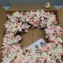 Spring Wreath for Front Door, 24 Inch Spring Forsythiaon Wreath Front Door Pink Forsythiaon Grapevine Wreaths for Festival Celebration Front Door Wall Window Decoration Home Decor