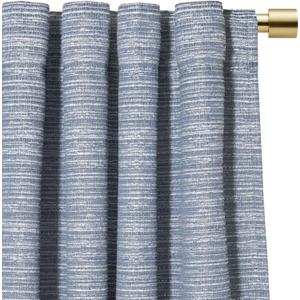 SUN+BLK Swenson Lined Theatre Grade Textured Jacquard Total Blackout Rod Pocket with Back Tabs Single Curtain Panel, Navy, 1 Panel, 52x63in