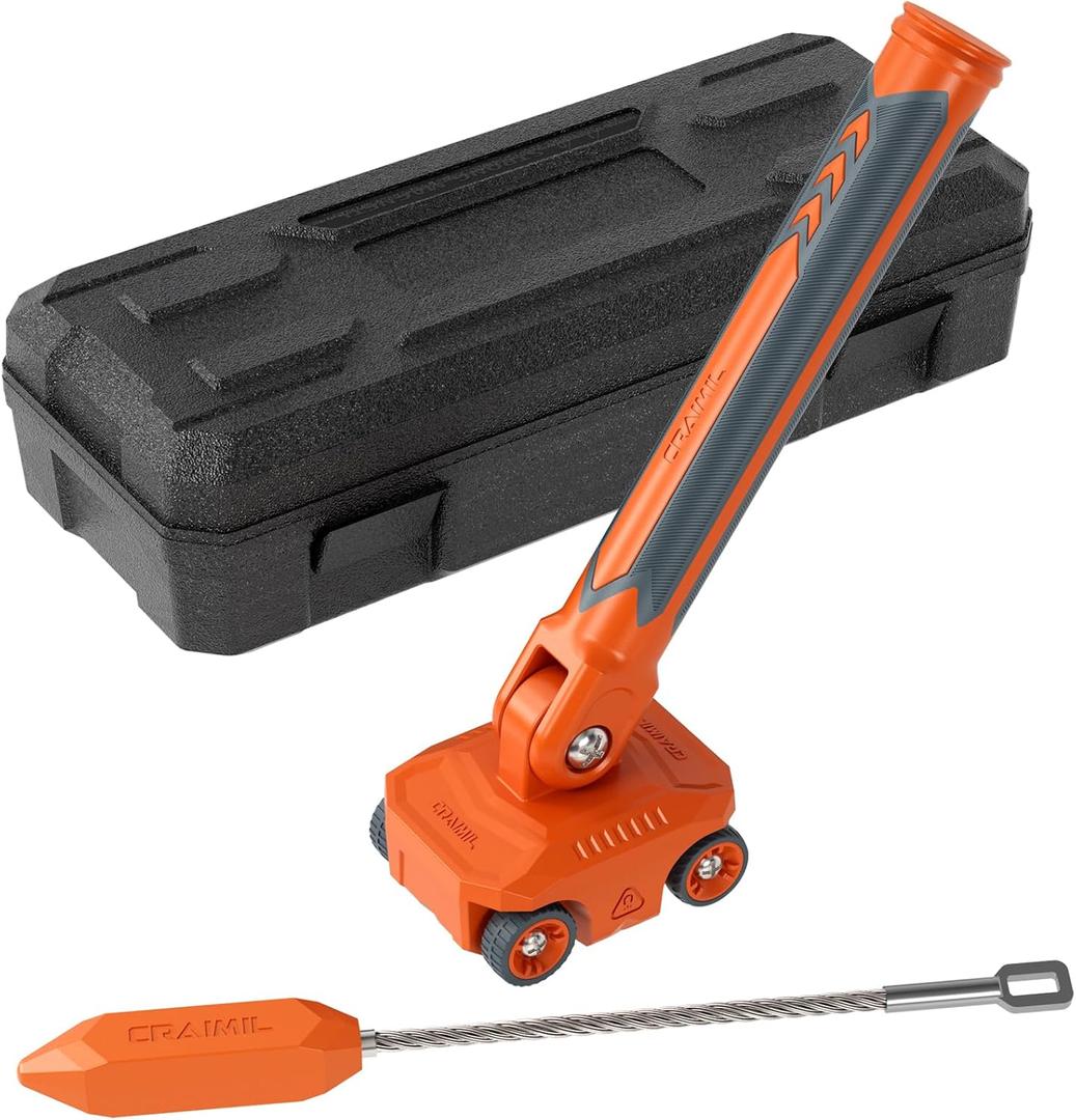Magnetic Wire Puller for Electrical Wiring  Rare-Earth Magnets, Stainless-Steel Leader for Easy Cable Pulling in Walls & Tight Spaces, Doubles as Stud Finder, Includes High-Quality Hard Plastic Case