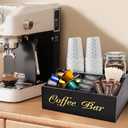 Coffee Station Organizer for Countertop, Coffee Bar Accessories Storage, Syrup Holder， Rustic Bar Decor for Accessories Organizer