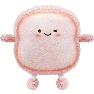 Toast Bread Pillow Funny Food Plush Toy Pillows Small Cute Stuffed Plush Sofa Pillow (Toast Bread, Pink)