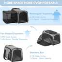 Petsfit 19"X12" X12" Expandable Pet Carrier, Square Expansion Reduces Pet Anxiety, Escape-Proof Self-Locking Zippers, 3 Easy-Access Entrances, for Cats & Small Dogs up to 18 lbs, Gray