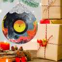 Christmas Decorations Ornaments, Stained Glass Ornament, Christmas Tree Ornaments, 2025 Gift Ornament, Xmas Gift for Friend Family Coworker - Vinyl Record