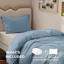 Bedsure Duvet Cover Twin/Twin XL Size - Extra Soft Double Brushed Bedding Set with Zipper Closure, 2 Pieces, Includes 1 Duvet Cover (68"x90") & 1 Pillow Sham, Comforter Not Included, Mineral Blue
