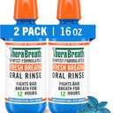 TheraBreath Fresh Breath Mouthwash 2-Pack, Rainforest Mint & ICY Mint Flavors, Alcohol-Free, 16 Fl Oz