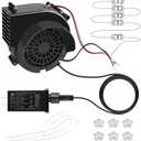 Lorvain 1.5A Replacement Air Blower for Inflatables, Replacement Inflatable Air Fan Blower with 5 White LED Lights & 12v/2A Adapter for Halloween Christmas Outdoor Inflatable Fan Blowers