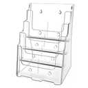 MaxGear Acrylic Brochure Holder 8.5 x 11 inch, 4 Tier Clear Literature Organizer Magazine Stand Display with Removable Divider for 4 x 9 inch Brochures, Pamphlet, Wall Mount or Countertop, 1 Pack
