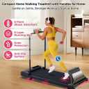 Walking Pad with Handle Bar, 2026 Upgrade Small Walking Pad Treadmill with Incline, 3.0HP Portable Under Desk Treadmill with Handles for Home Small, 0.6-7.6MPH, 350LBS