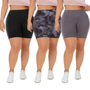 QGGQDD 3 Pack Plus Size Biker Shorts for Women – 8" High Waisted Black Shorts for Yoga Workout XL