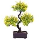 Cabilock Artificial Bonsai Tree Faux Potted Plant Realistic Simulation for Home Office Desk Decor Low Maintenance Greenery 5.12X10.63X11.81 Inches