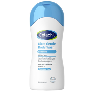 Cetaphil Ultra Gentle Refreshing Body Wash, For Dry to Normal, Sensitive Skin, 16.9oz, Aloe Vera, Calendula, Vitamin B5, Hypoallergenic, Paraben Free, Fragrance Free, Dermatologist Tested