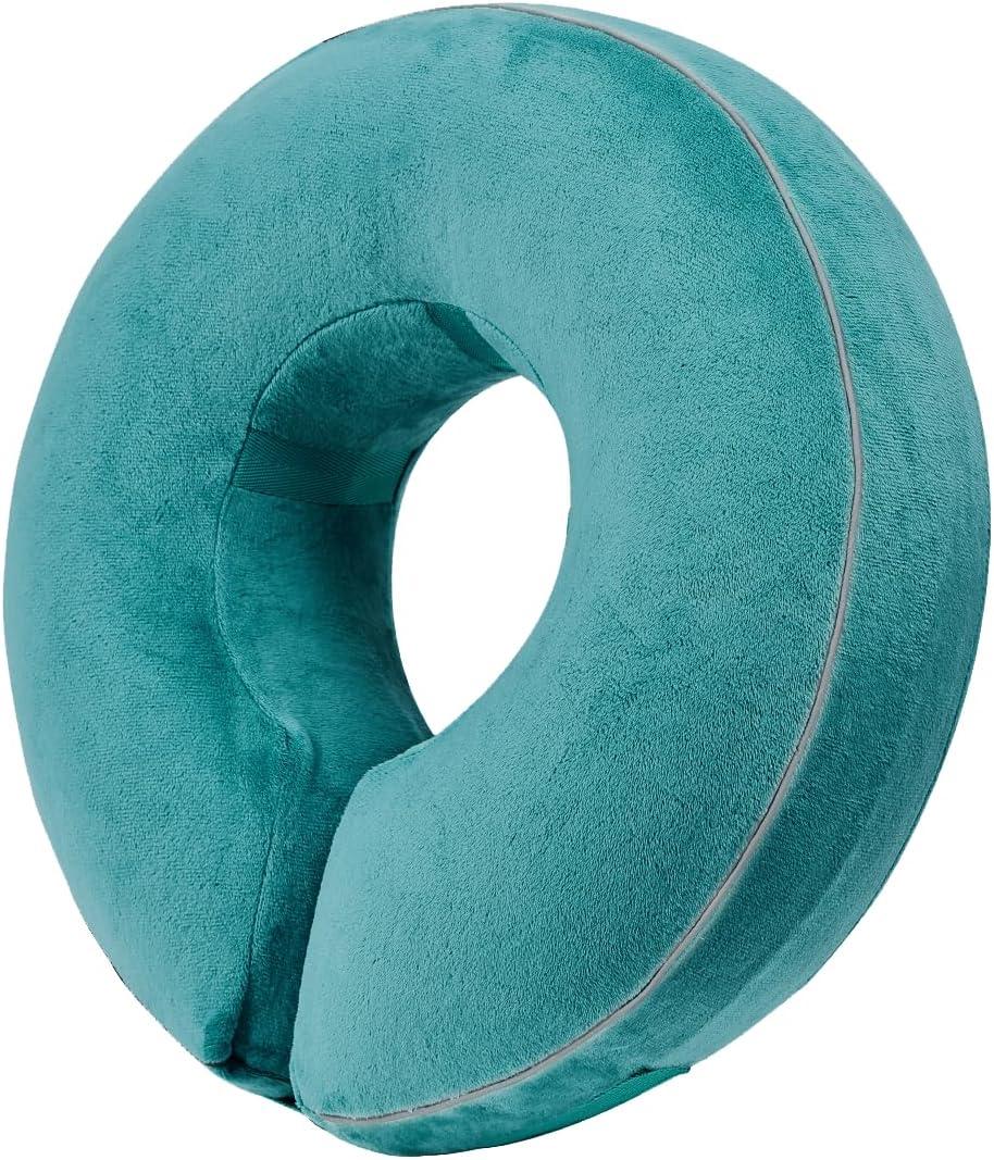 Inflatable Reflective Dog Cone Collar Alternative After Surgery,Doggie Recovery Dount Neck Ecollar,Adjustable Soft Dog Cone Collar for Small Medium Large Dogs (Light Blue) (Small 8.5"-10.5")