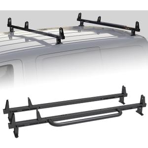 Universal 2 Bars Roof Ladder Rack 700 LBS Capacity Utility Adjustable Cross Bar with Stopper for Van Without Rain Gutter Fit for Kayak Canoe Ladder Lumber Pipes Cargo Carrier Accessories