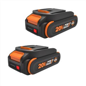 WORX 20V Battery PowerShare Lithium-ION 2.0 Ah 2 pcs, WA3669.2