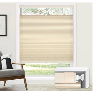 Lazblinds No Drill TDBU Cellular Shades, 48" W x 72" H, White