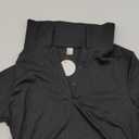 SweatyRocks Women's Short Sleeve Polo Shirt Bodysuit Ribbed Half Button Collared Leotards (Large, Black)