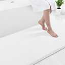 Smiry Memory Foam Bath Mat 44x24, Extra Soft and Absorbent Bathroom Mats, Non Slip Washable Carpet for Floor, Shower and Tub, White