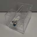 KYODOLED Clear Donation Box for Fundraising with Lock & Sign Holder, Valentines Day, Multi-Use Voting and Raffle Box, Tip Jar, Secure Storage, Durable Plastic, 6.2'' x 4.6'' x 4.0'' (Clear-PS-1P)